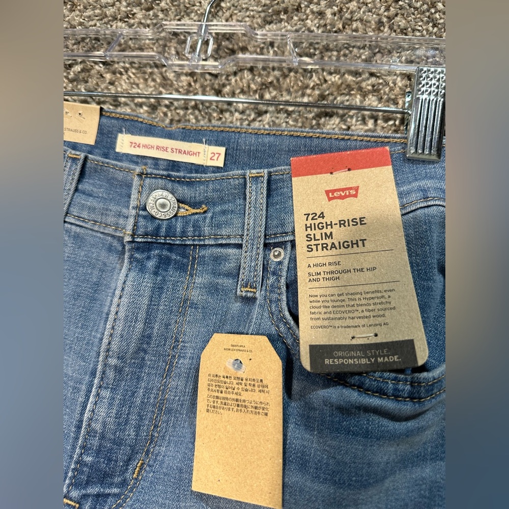 NWT Levi's 724 High Rise Straight Jeans Size 27 - Picture 5 of 7